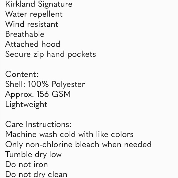 Kirkland signature Ladies hoodes Anorak windbreaker rain jacket Large color gray - Picture 10 of 10